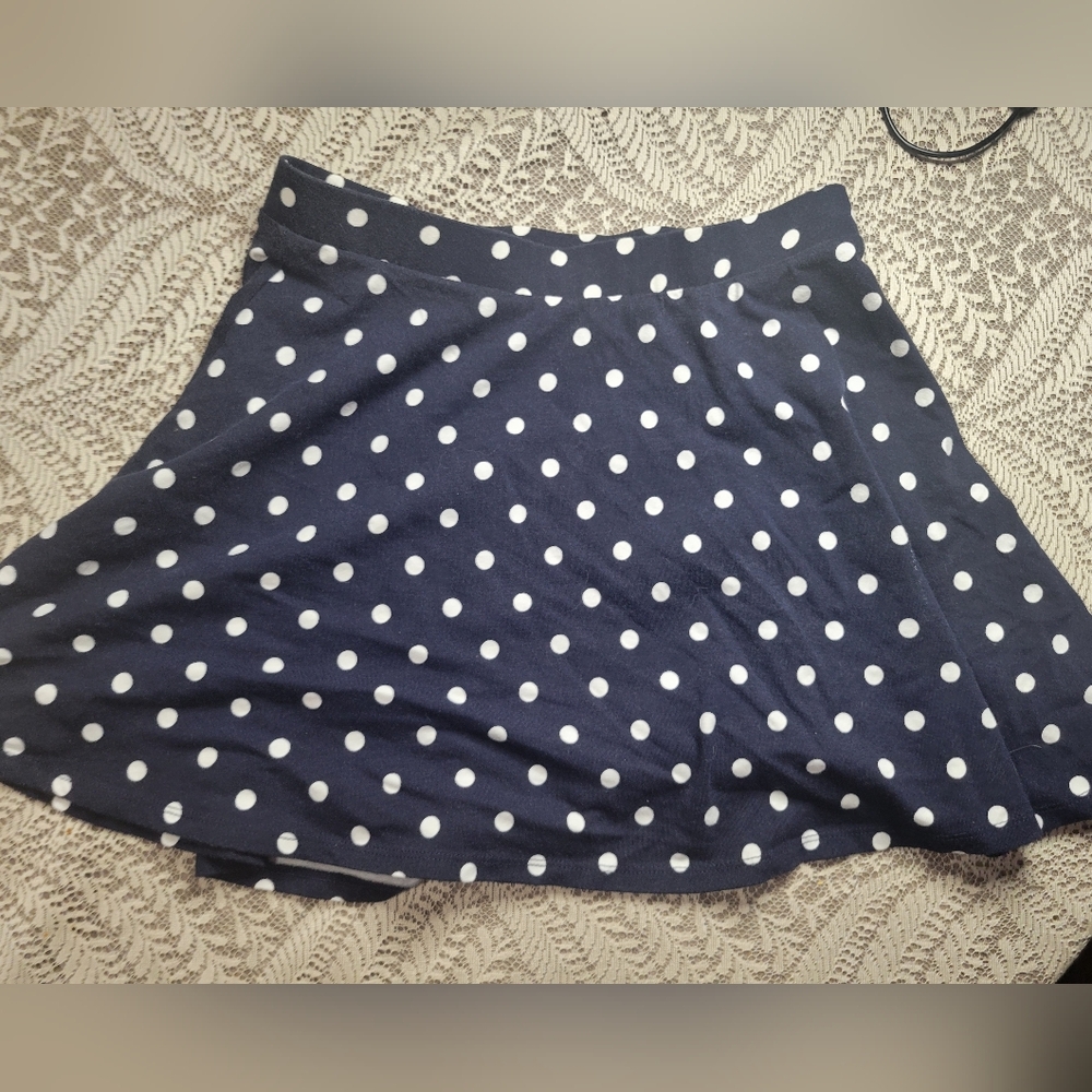 Forever 21 Polka Dot Skirt - Navy and White Size Medium